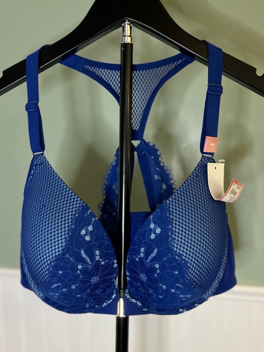 NWT Cacique 40D Royal Blue Lace Racerback Underwire Bra